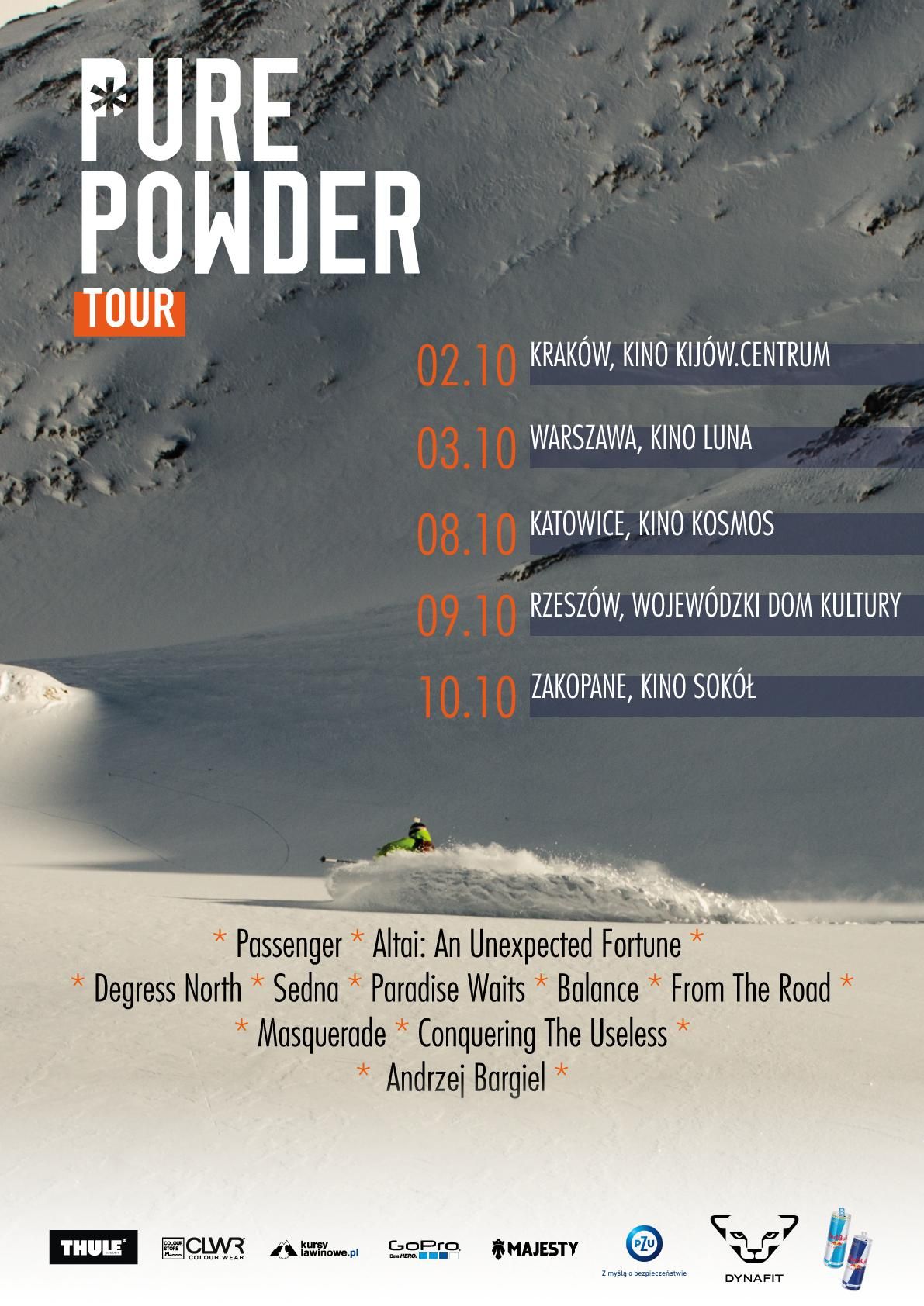 PURE POWDER TOUR 2015 &#8211; najlepsze firmy freeride&#8217;owe na wielkim ekranie w Rzeszowie