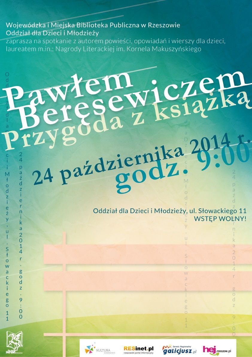 Przeżyj przygodę z książką! Spotkanie autorskie z Pawłem Beręsewiczem 