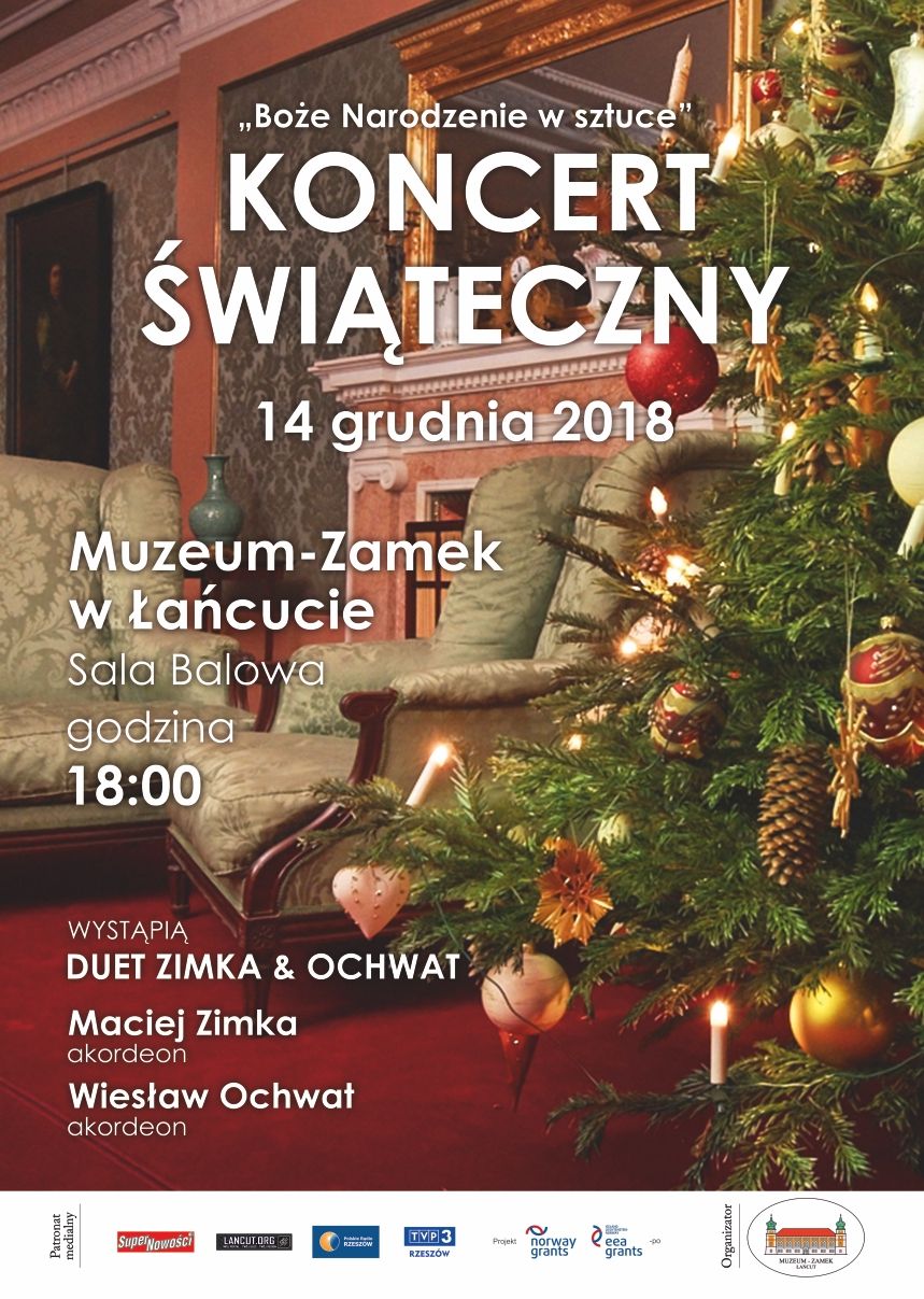 Kolędy w różnych stylach muzycznych w Sali Balowej łańcuckiego Zamku