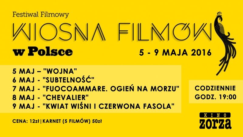 Festiwal Wiosna Filmów w kinie Zorza
