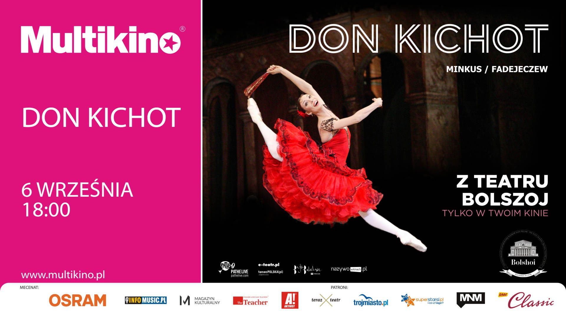 &quot;Don Kichot&quot; z Teatru Bolszoj 9 września po raz pierwszy w Multikinie