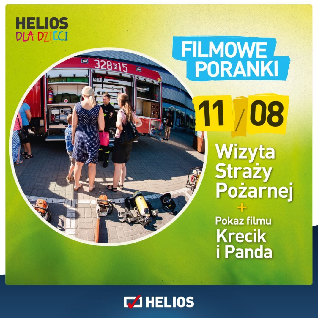 Poranek dla dzieci z wizytą strażaków oraz Krecikiem i Pandą