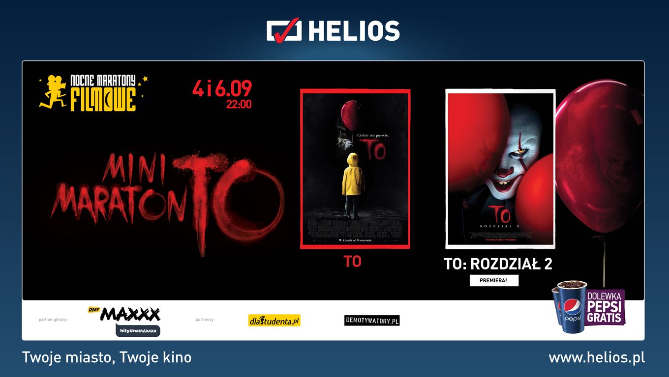 Noc z klaunem Pennywise. Mini Maraton "TO" z premierą drugiej części