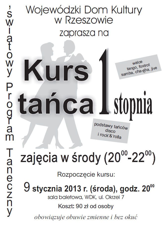 Kurs tańca 1-go stopnia