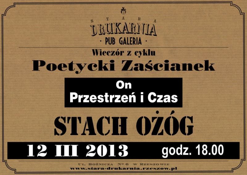 Wieczór poetycki Stacha Ożoga