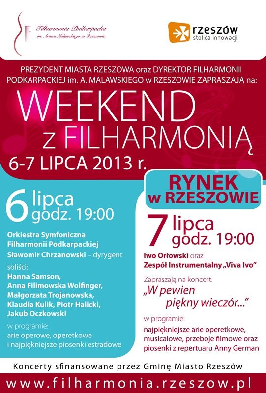 Weekend z Filharmonią na rzeszowskim Rynku