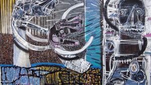 P. Kin - Uzdrowiciele, akryl, płótno 70x100