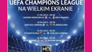 Kolejne mecze Ligi Mistrzów UEFA na dużym ekranie