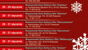 Rzeszowski Dom Kultury zaprasza dzieci i młodzież do wspólnego spędzenia ferii zimowych